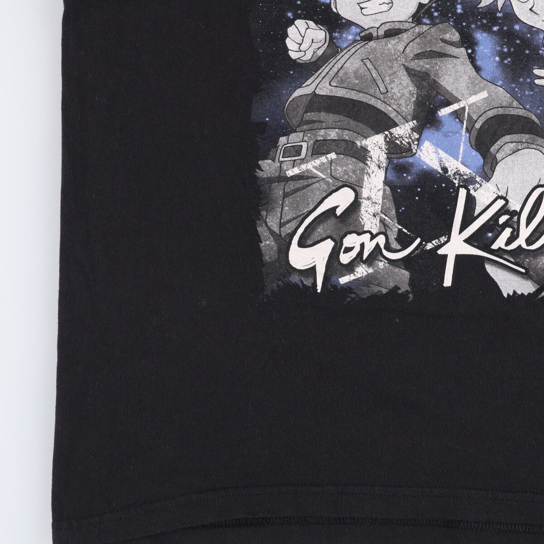 HUNTERxHUNTER Anime Character Print T-Shirt, Men's Size L cotton black type Vintage Second Hand