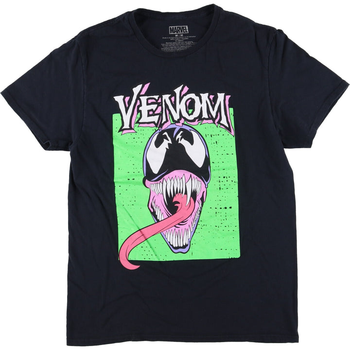 Marvel VENOM Character Print T-Shirt, Men's M cotton black type Vintage Second Hand