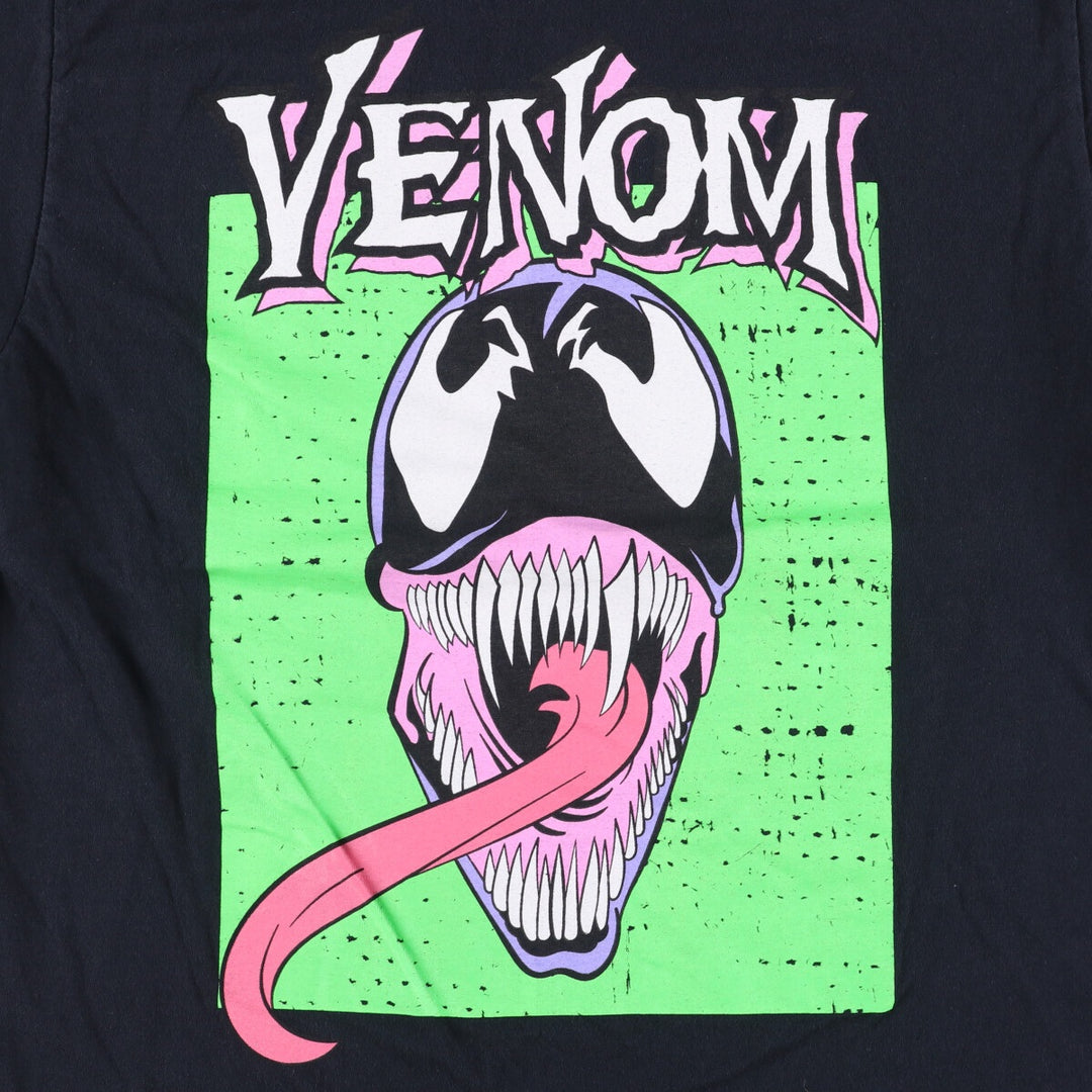 Marvel VENOM Character Print T-Shirt, Men's M cotton black type Vintage Second Hand