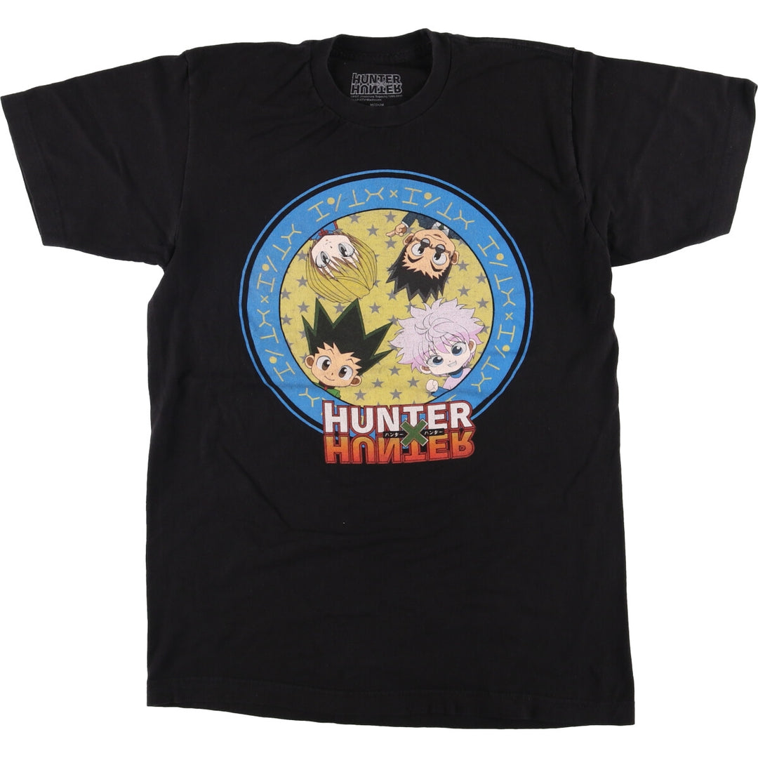 HUNTERxHUNTER Anime Character Print T-Shirt, Men's Size M cotton black type Vintage Second Hand