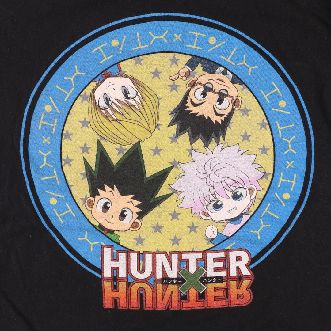 HUNTERxHUNTER Anime Character Print T-Shirt, Men's Size M cotton black type Vintage Second Hand