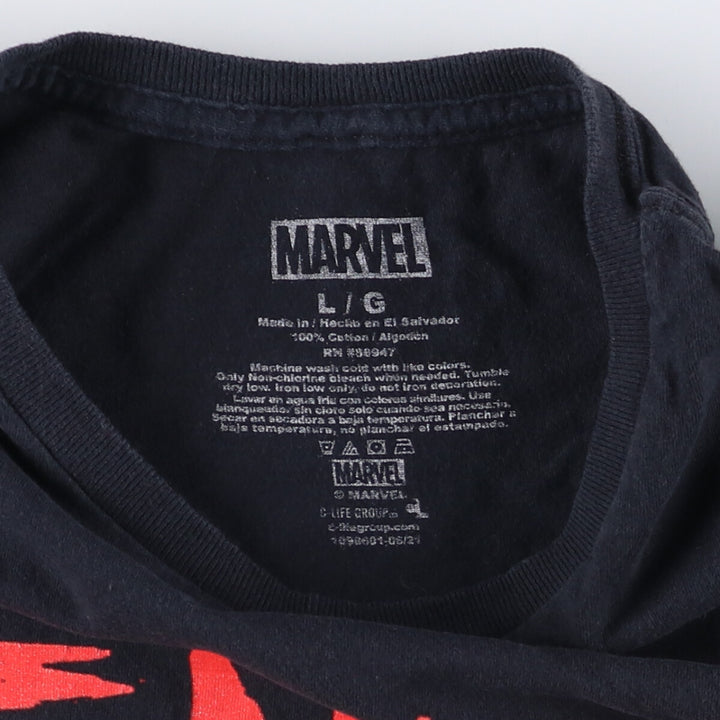 Marvel VENOM Character Print T-Shirt, Men's L size cotton black type Vintage Second Hand
