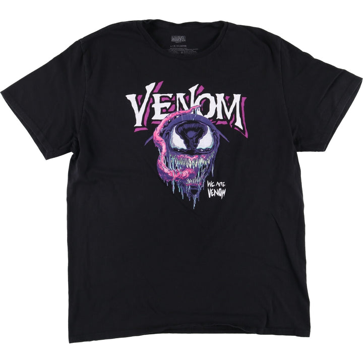 Marvel VENOM Anime Character Print T-Shirt, Men's Size L cotton black type Vintage Second Hand
