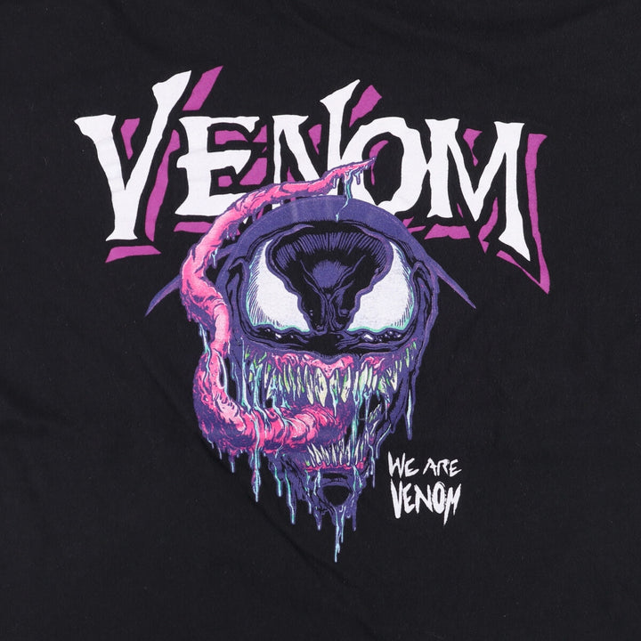 Marvel VENOM Anime Character Print T-Shirt, Men's Size L cotton black type Vintage Second Hand