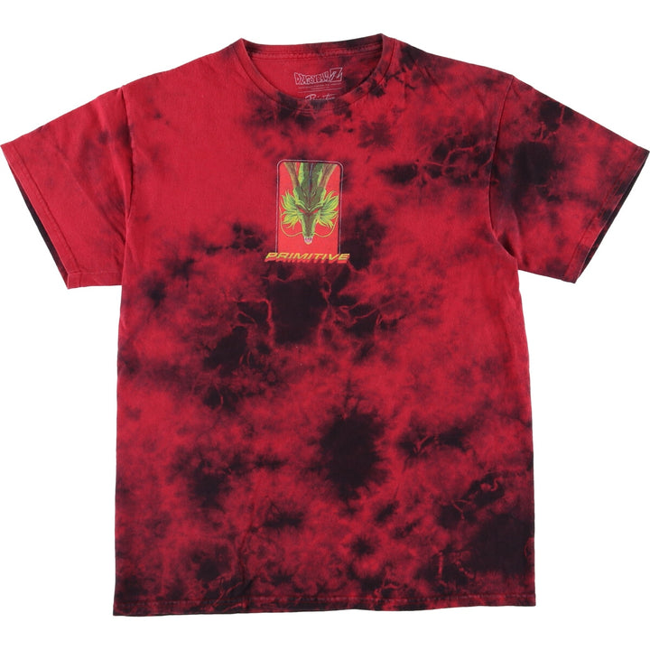 Primitive DORAGON BALL Dragon Ball Tie-dye Pattern Anime Character Print T-shirt Men's S size cotton red type Vintage Second Hand