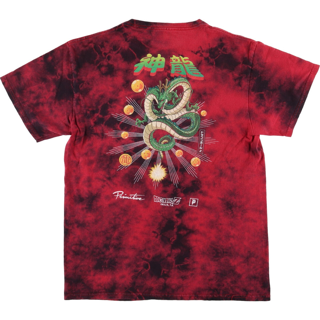 Primitive DORAGON BALL Dragon Ball Tie-dye Pattern Anime Character Print T-shirt Men's S size cotton red type Vintage Second Hand