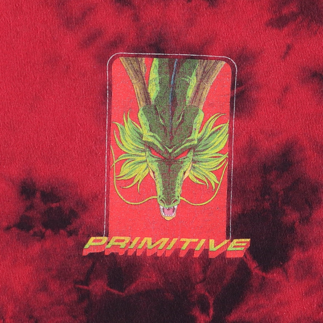 Primitive DORAGON BALL Dragon Ball Tie-dye Pattern Anime Character Print T-shirt Men's S size cotton red type Vintage Second Hand