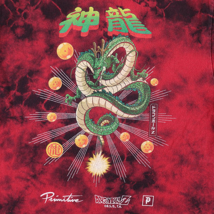 Primitive DORAGON BALL Dragon Ball Tie-dye Pattern Anime Character Print T-shirt Men's S size cotton red type Vintage Second Hand