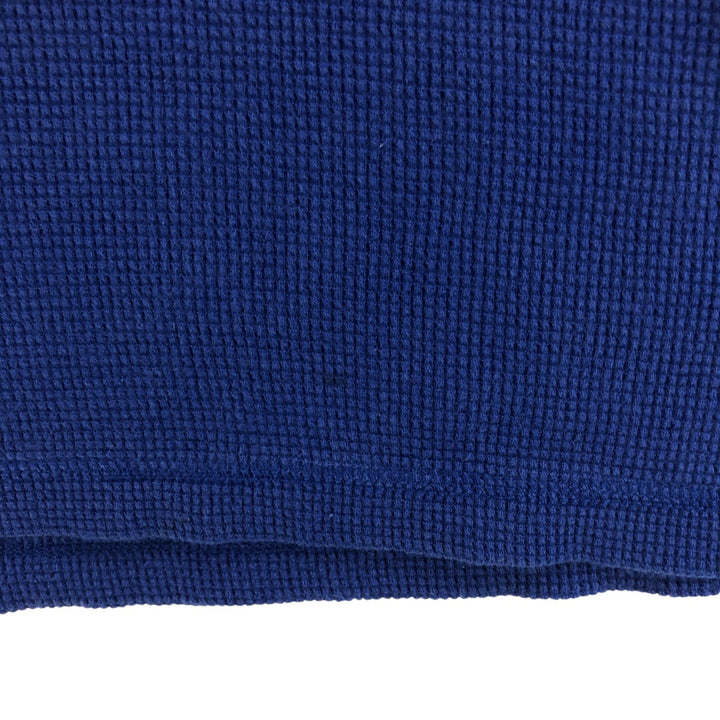 Eddie Bauer Thermal Ron T-shirt, Waffle, Men's L size cotton blue type Vintage Second Hand
