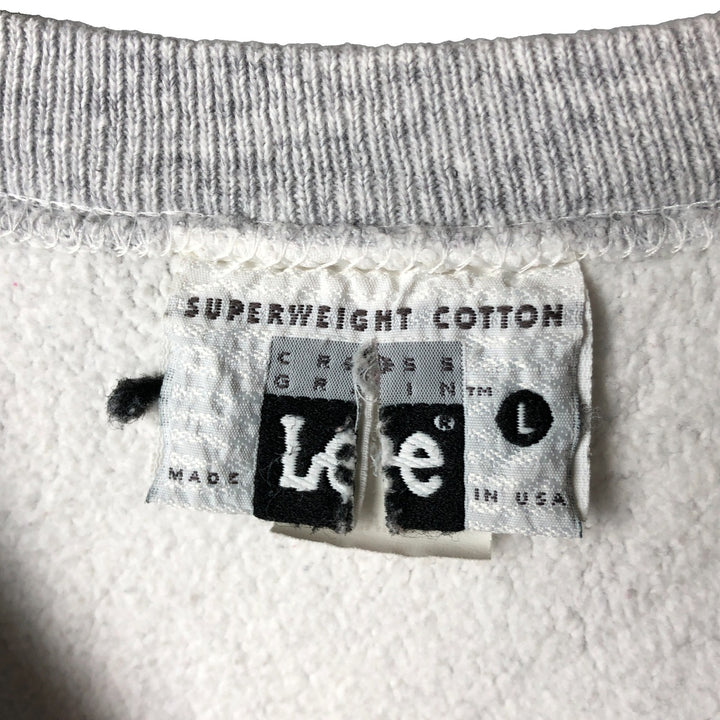 90'S Lee Print Sweatshirt, Made in USA, Men's Size L (Equivalent), Vintage cotton gray type Vintage Second Hand