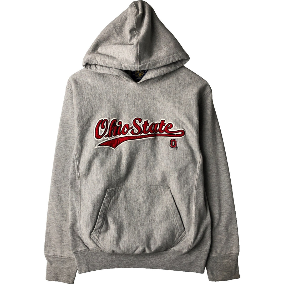 90'S STEEVE and BARRY'S Ohio State University College Sweatshirt Pullover Hoodie cotton gray type Vintage Second Hand