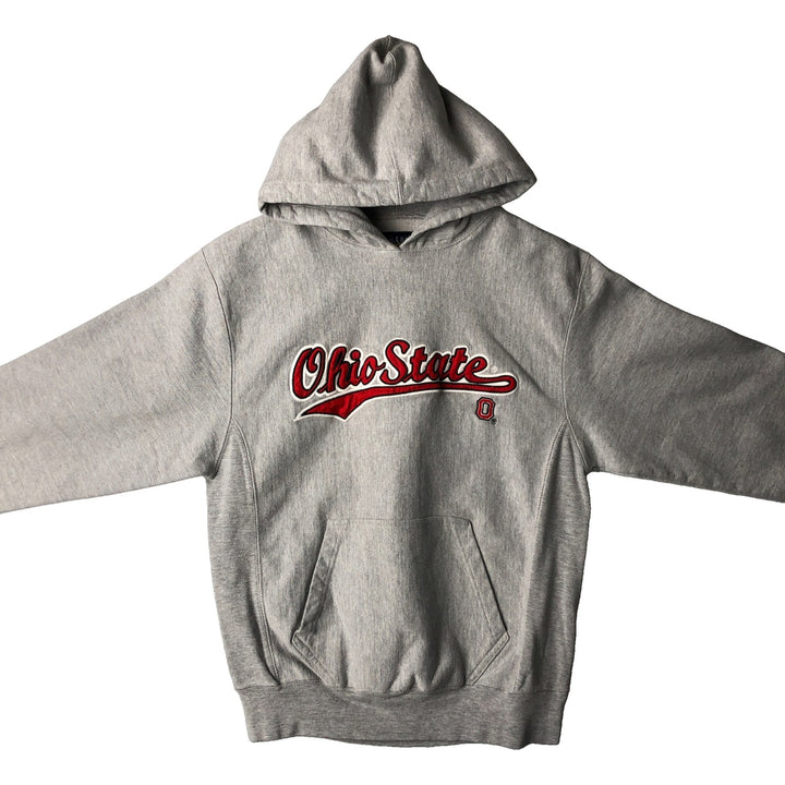 90'S STEEVE and BARRY'S Ohio State University College Sweatshirt Pullover Hoodie cotton gray type Vintage Second Hand