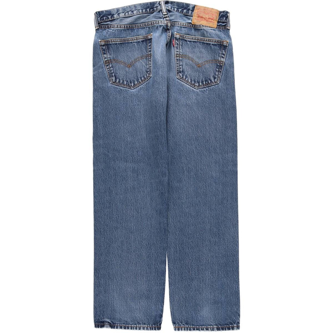 Levi's 505 tapered denim pants for men, size W34 cotton blue type Vintage Second Hand