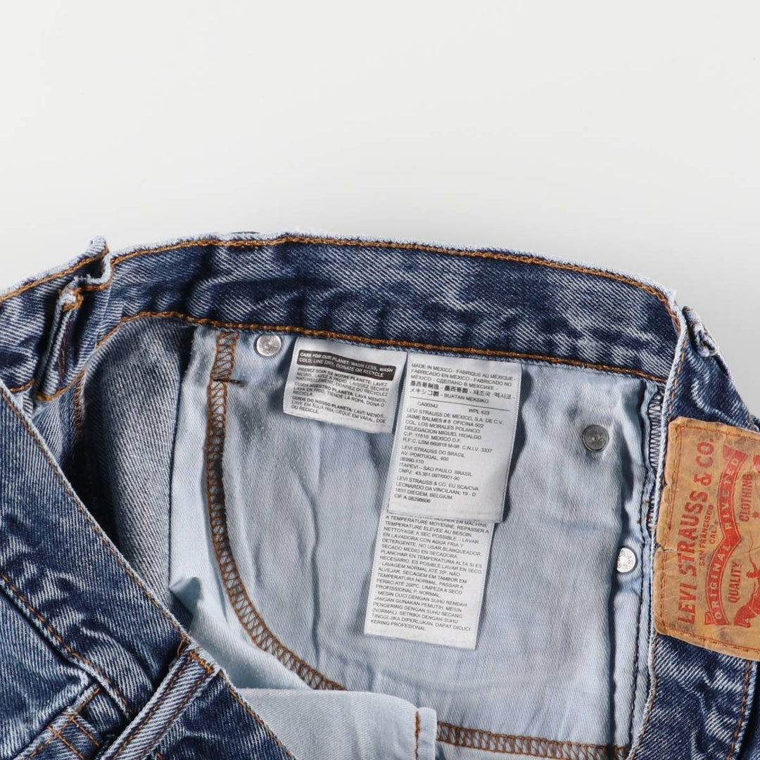 Levi's 505 tapered denim pants for men, size W34 cotton blue type Vintage Second Hand