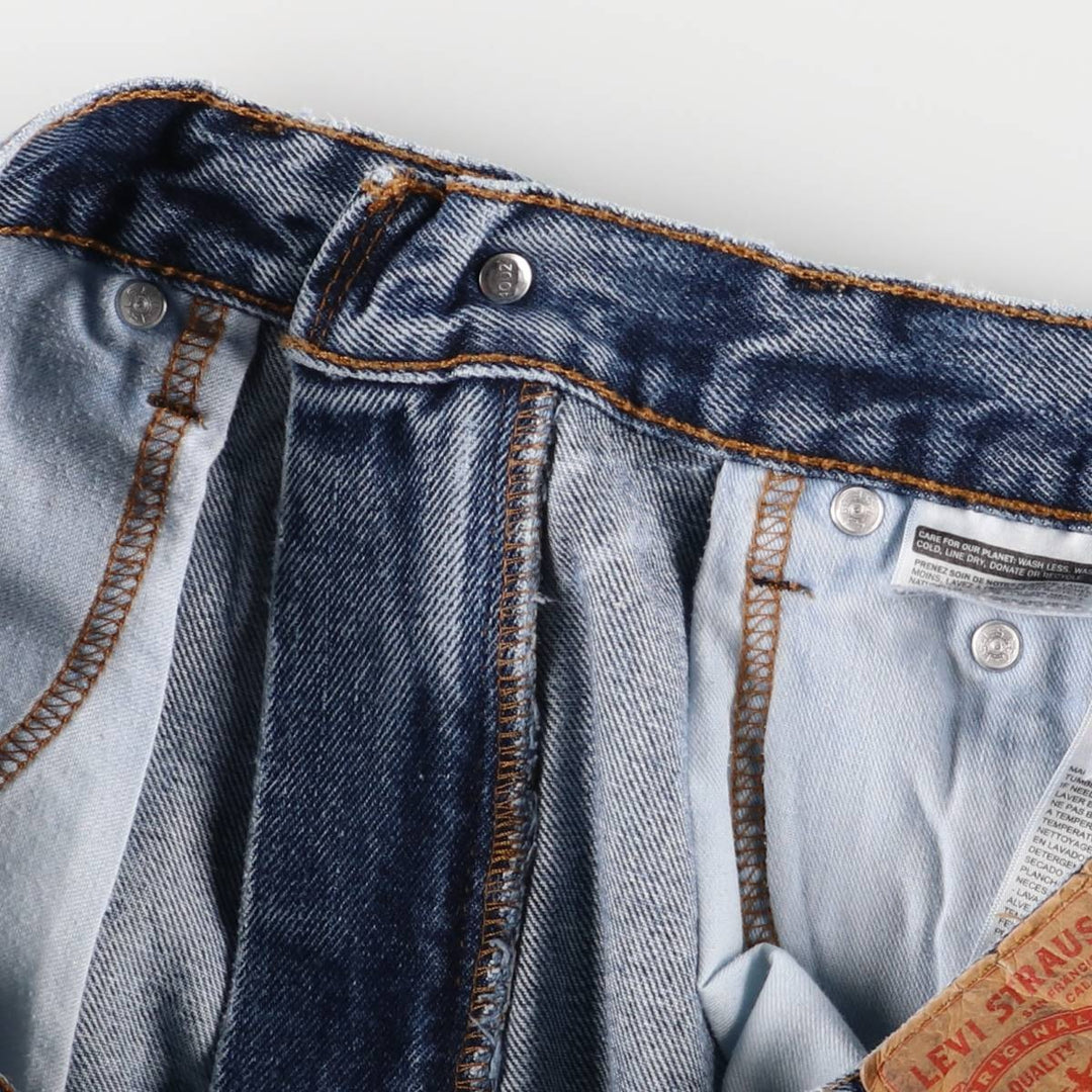 Levi's 505 tapered denim pants for men, size W34 cotton blue type Vintage Second Hand