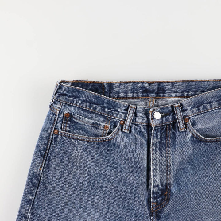 Levi's 505 tapered denim pants for men, size W34 cotton blue type Vintage Second Hand