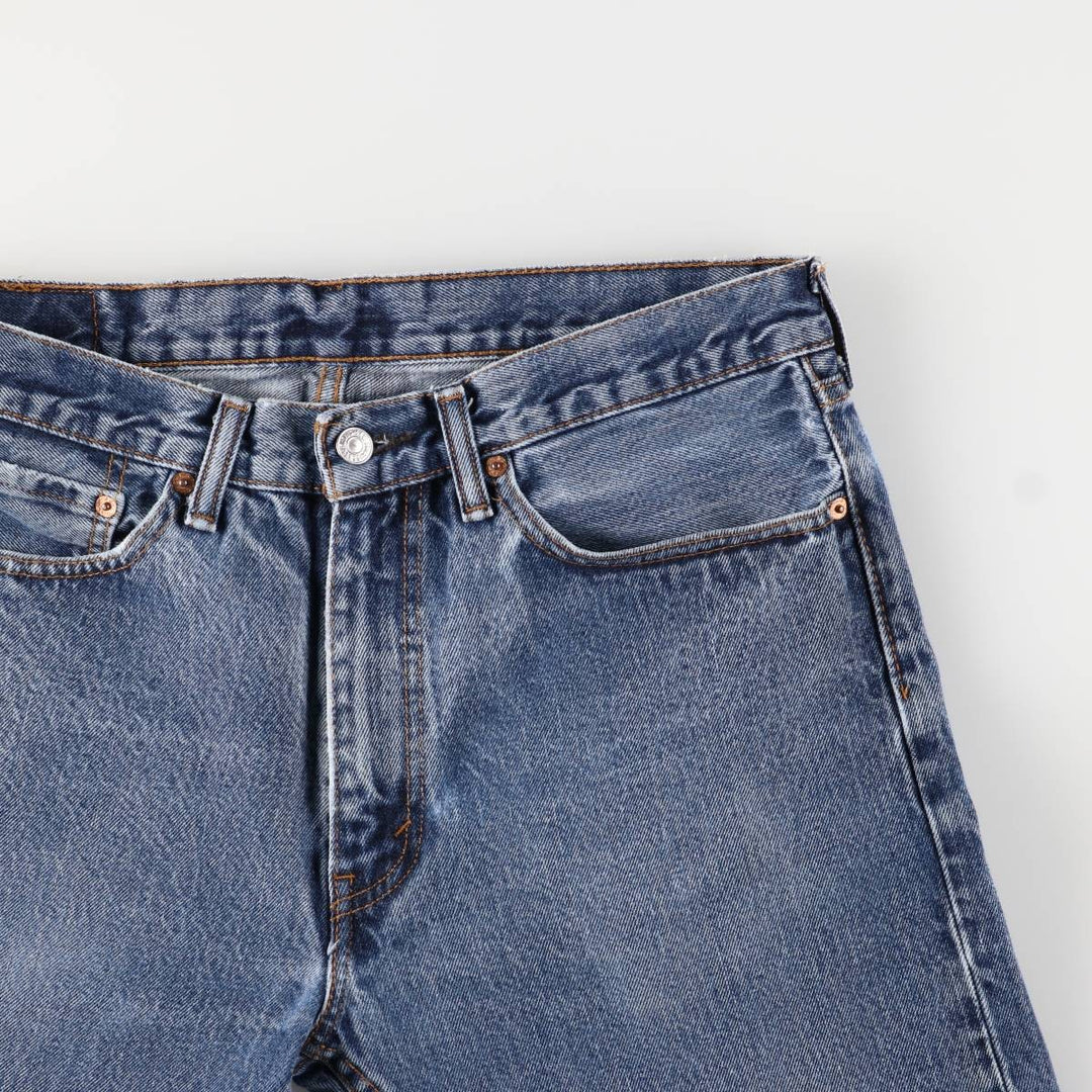 Levi's 505 tapered denim pants for men, size W34 cotton blue type Vintage Second Hand
