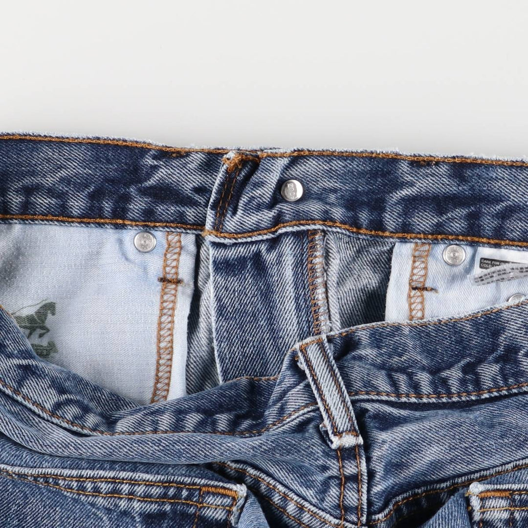 Levi's 505 tapered denim pants for men, size W34 cotton blue type Vintage Second Hand