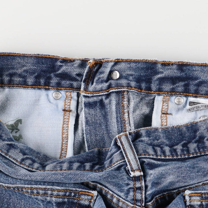 Levi's 505 tapered denim pants for men, size W34 cotton blue type Vintage Second Hand