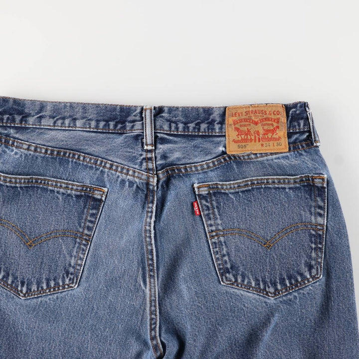 Levi's 505 tapered denim pants for men, size W34 cotton blue type Vintage Second Hand