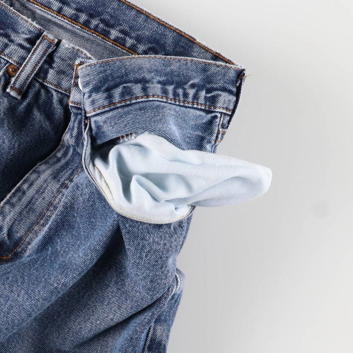 Levi's 505 tapered denim pants for men, size W34 cotton blue type Vintage Second Hand