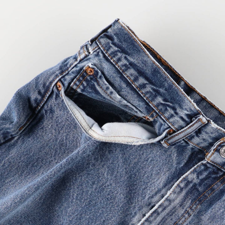 Levi's 505 tapered denim pants for men, size W34 cotton blue type Vintage Second Hand