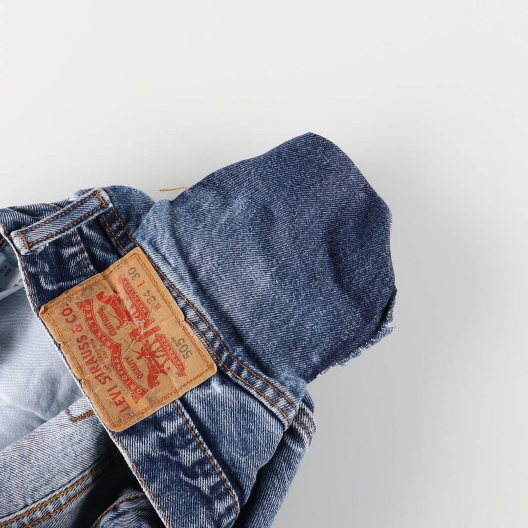 Levi's 505 tapered denim pants for men, size W34 cotton blue type Vintage Second Hand