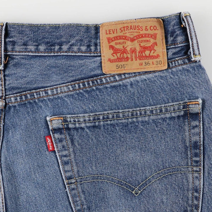 Levi's 505 tapered denim pants for men, size w37 cotton blue type Vintage Second Hand