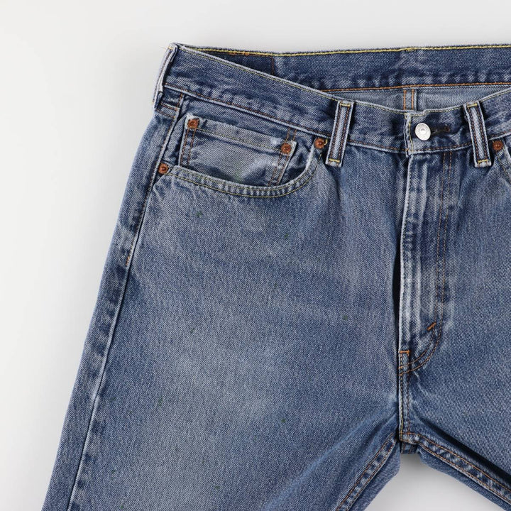 Levi's 505 tapered denim pants for men, size w37 cotton blue type Vintage Second Hand