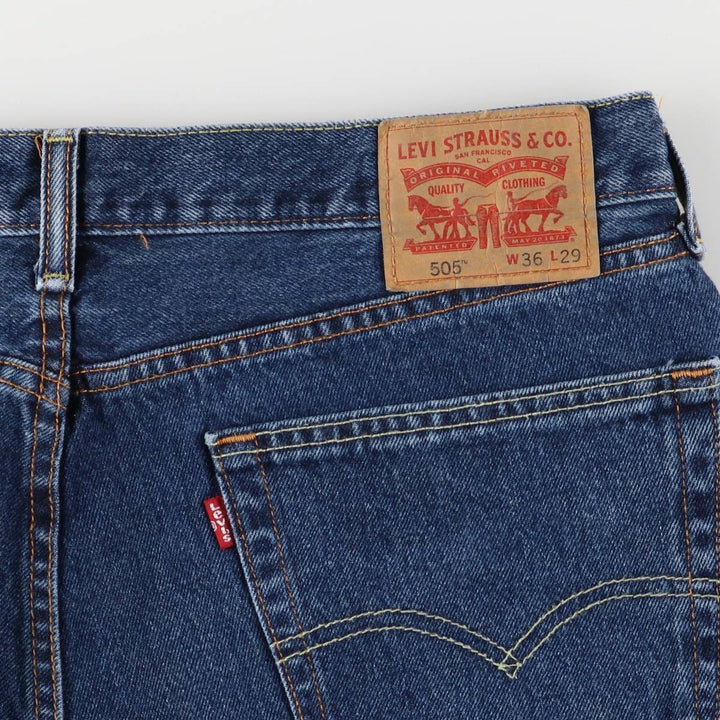 Levi's 505 tapered denim pants for men, size w37 cotton blue type Vintage Second Hand