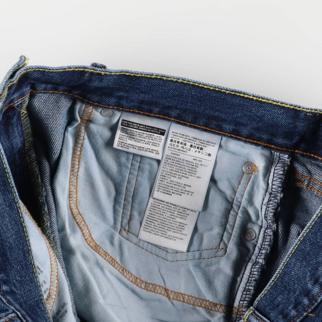 Levi's 505 tapered denim pants for men, size w37 cotton blue type Vintage Second Hand