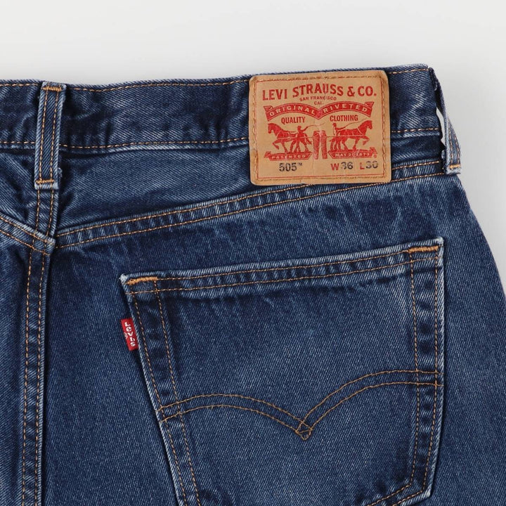 Levi's 505 tapered denim pants for men, size w36 cotton blue type Vintage Second Hand