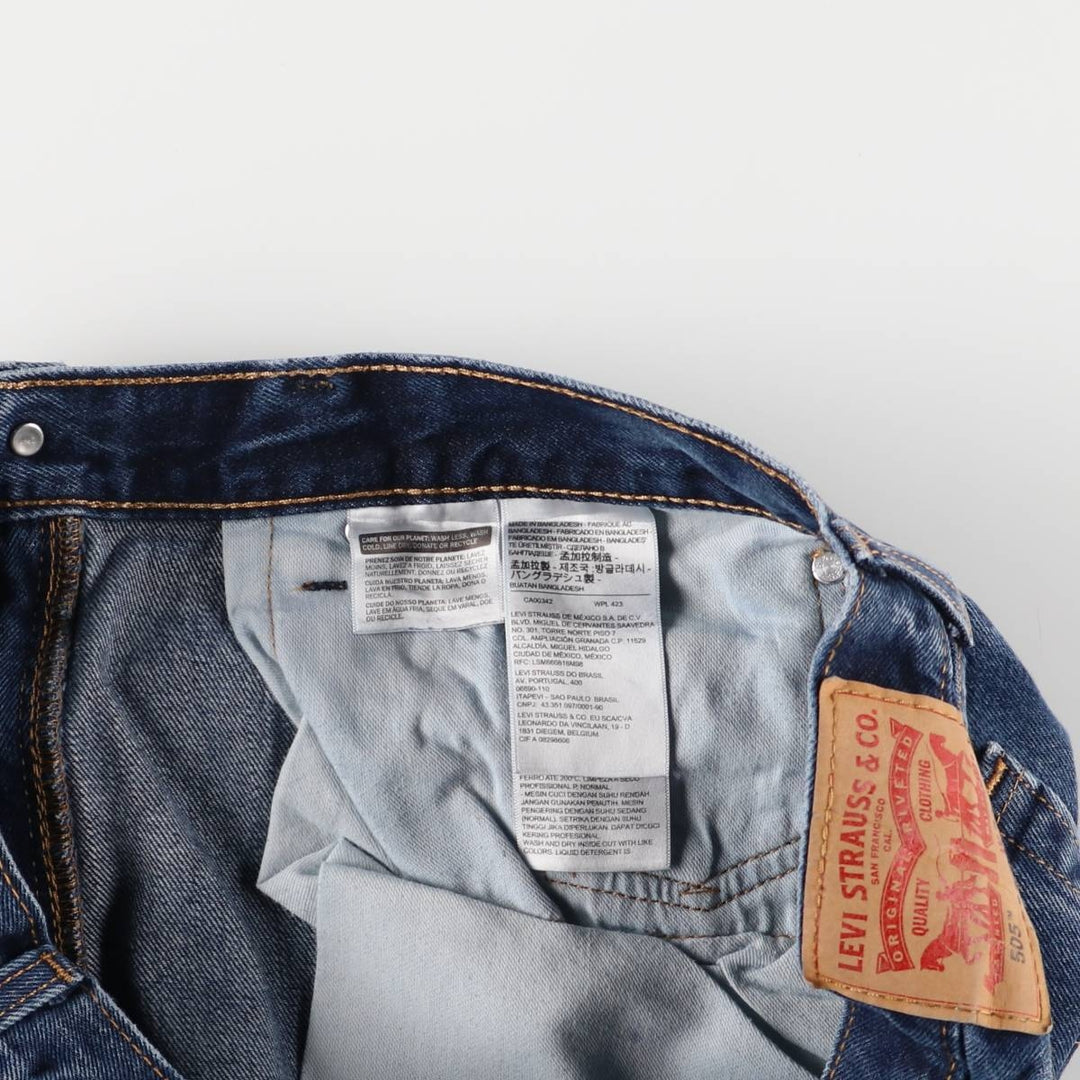 Levi's 505 tapered denim pants for men, size w36 cotton blue type Vintage Second Hand