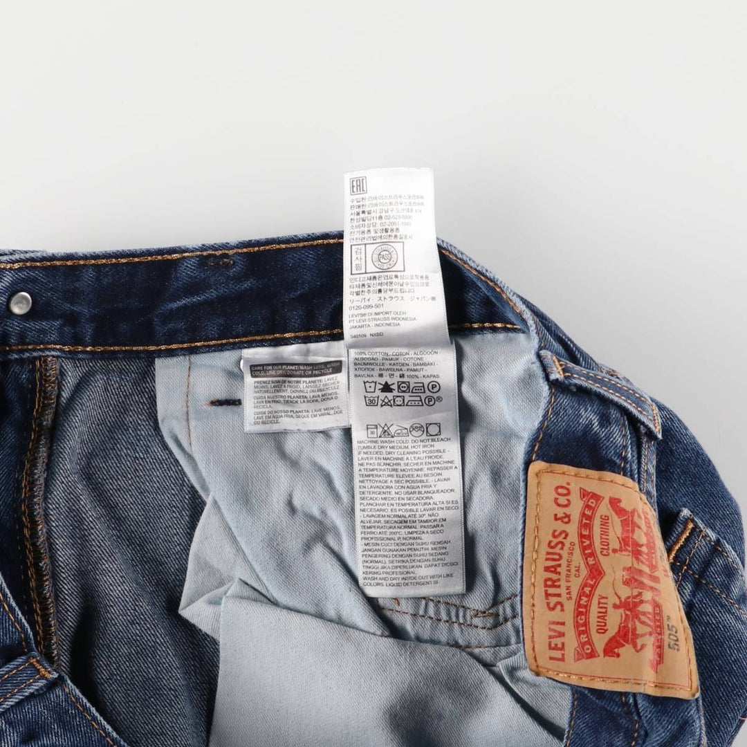 Levi's 505 tapered denim pants for men, size w36 cotton blue type Vintage Second Hand