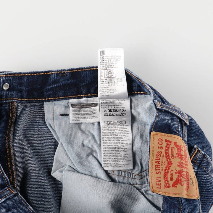 Levi's 505 tapered denim pants for men, size w36 cotton blue type Vintage Second Hand