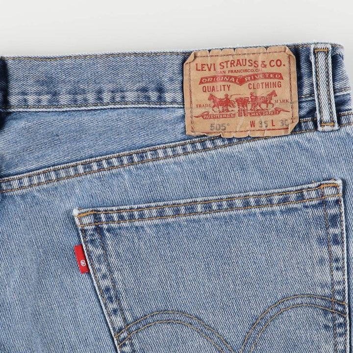 Levi's 505 tapered denim pants for men, size w37 cotton blue type Vintage Second Hand