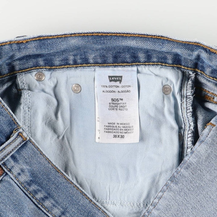 Levi's 505 tapered denim pants for men, size w37 cotton blue type Vintage Second Hand