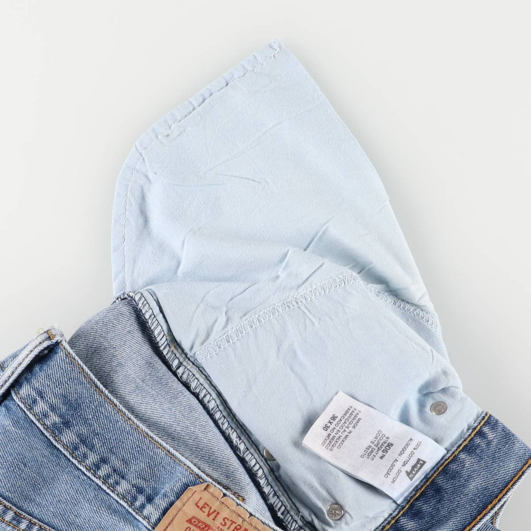 Levi's 505 tapered denim pants for men, size w37 cotton blue type Vintage Second Hand