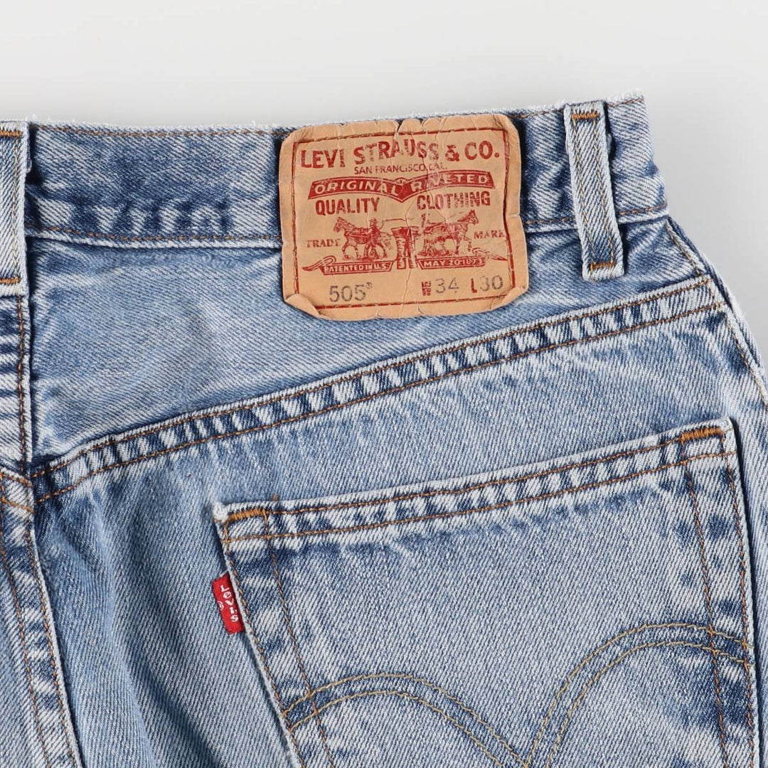 Levi's 505 REGULAR FIT tapered denim pants for men, size w34 cotton blue type Vintage Second Hand