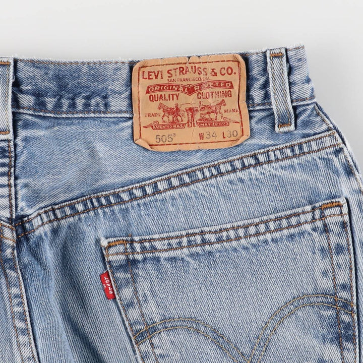 Levi's 505 REGULAR FIT tapered denim pants for men, size w34 cotton blue type Vintage Second Hand