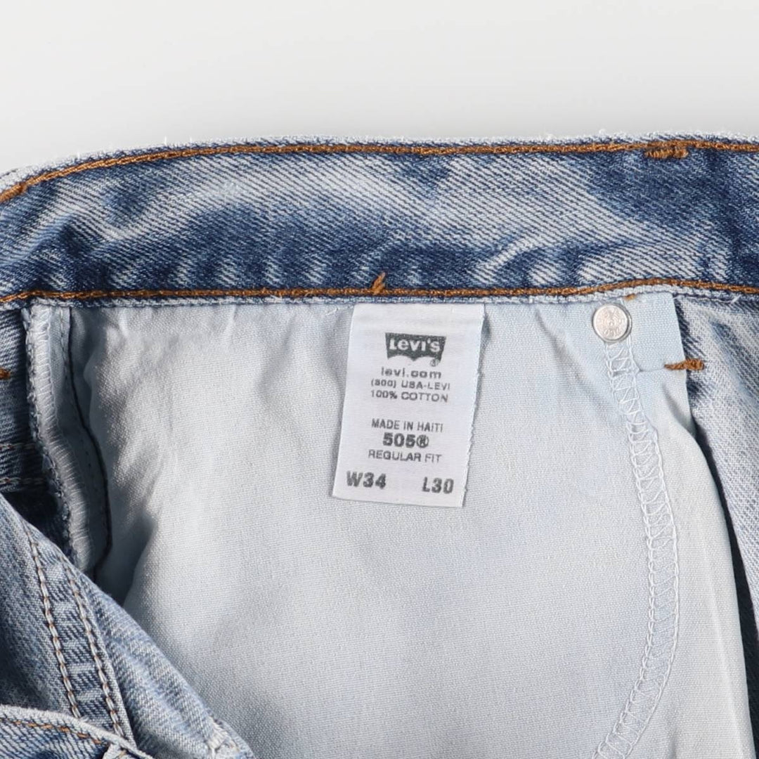 Levi's 505 REGULAR FIT tapered denim pants for men, size w34 cotton blue type Vintage Second Hand