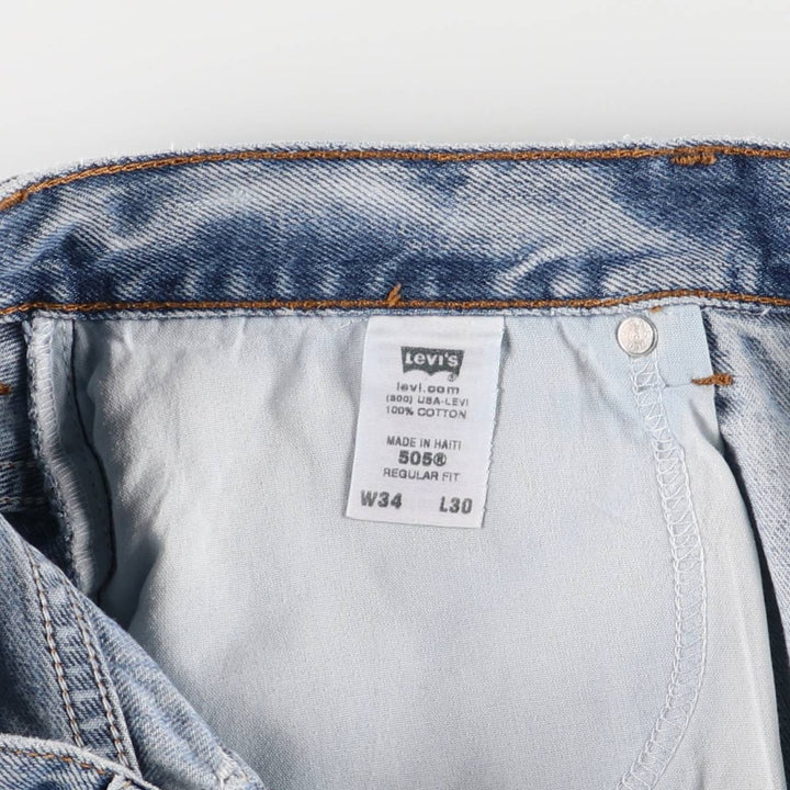 Levi's 505 REGULAR FIT tapered denim pants for men, size w34 cotton blue type Vintage Second Hand