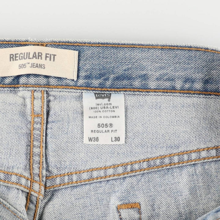 Levi's 505 REGULAR FIT tapered denim pants for men, size w36 cotton blue type Vintage Second Hand