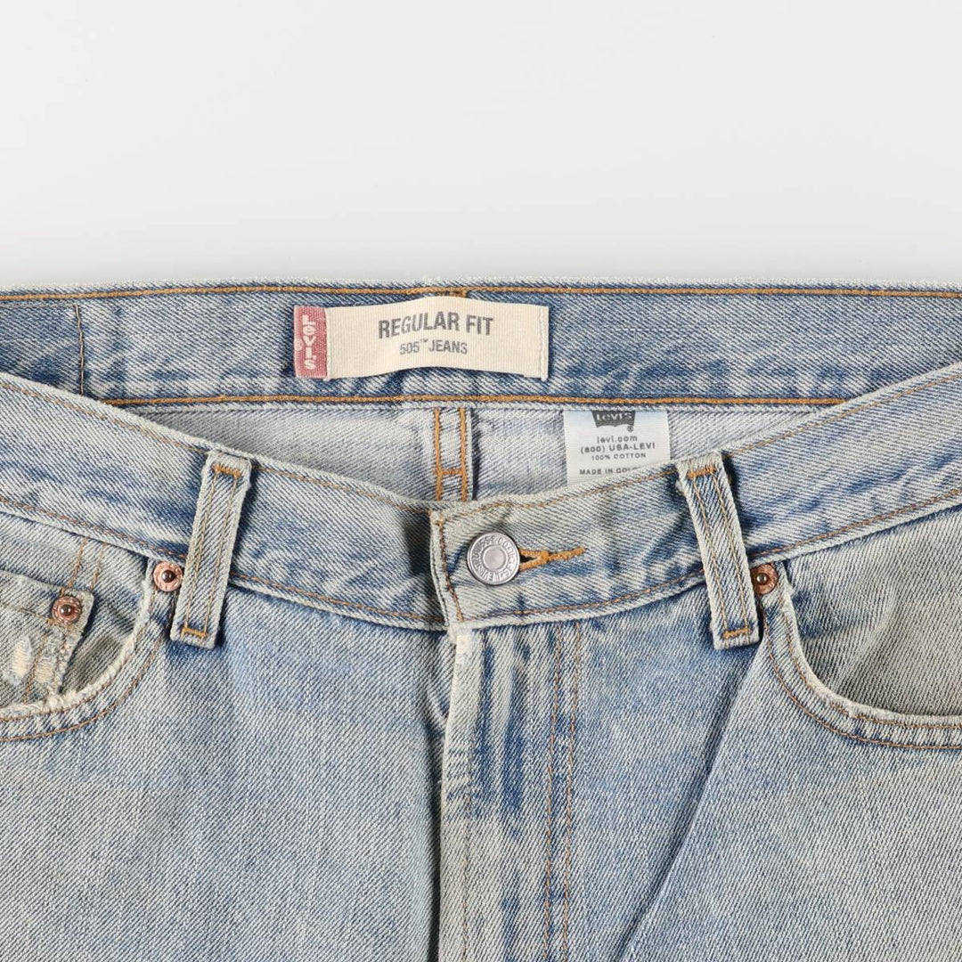 Levi's 505 REGULAR FIT tapered denim pants for men, size w36 cotton blue type Vintage Second Hand