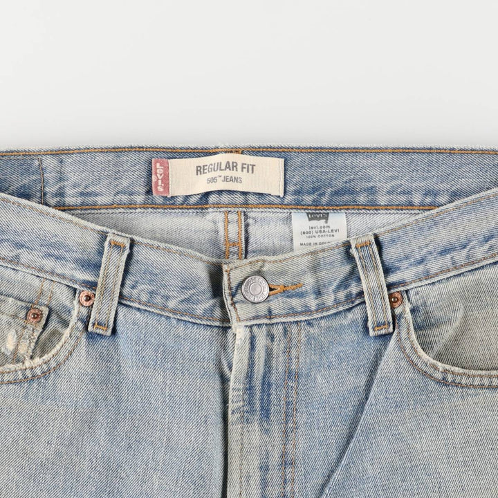 Levi's 505 REGULAR FIT tapered denim pants for men, size w36 cotton blue type Vintage Second Hand
