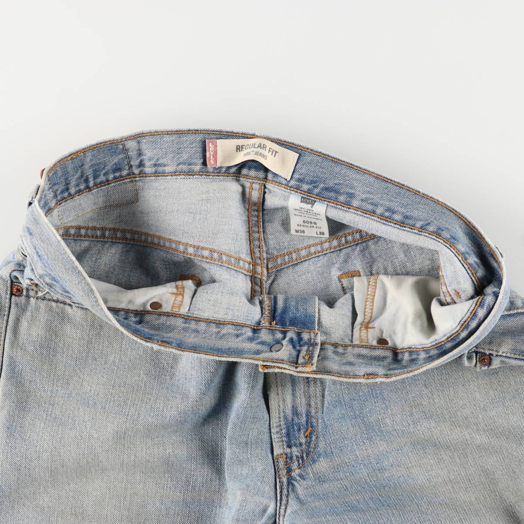 Levi's 505 REGULAR FIT tapered denim pants for men, size w36 cotton blue type Vintage Second Hand