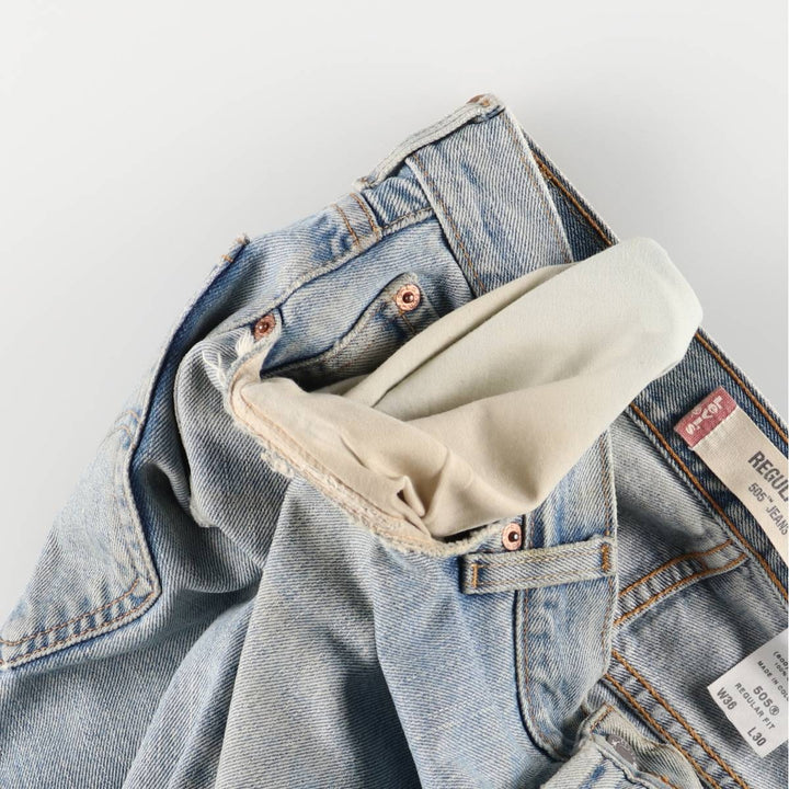 Levi's 505 REGULAR FIT tapered denim pants for men, size w36 cotton blue type Vintage Second Hand