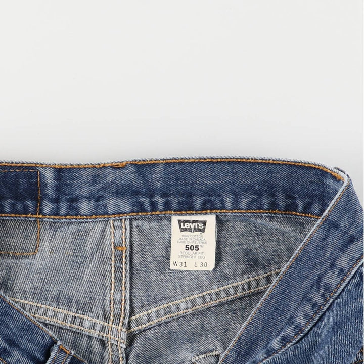 ~00'S Levi's 505 REGULAR FIT STRAIGHT LEG tapered denim pants made in Canada men's w30 equivalent cotton blue type Vintage Second Hand