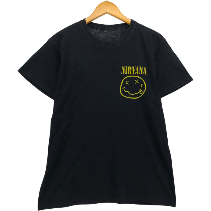 NIRVANA Nirvana Band T-shirt, Band T, Men's M size cotton black type Vintage Second Hand