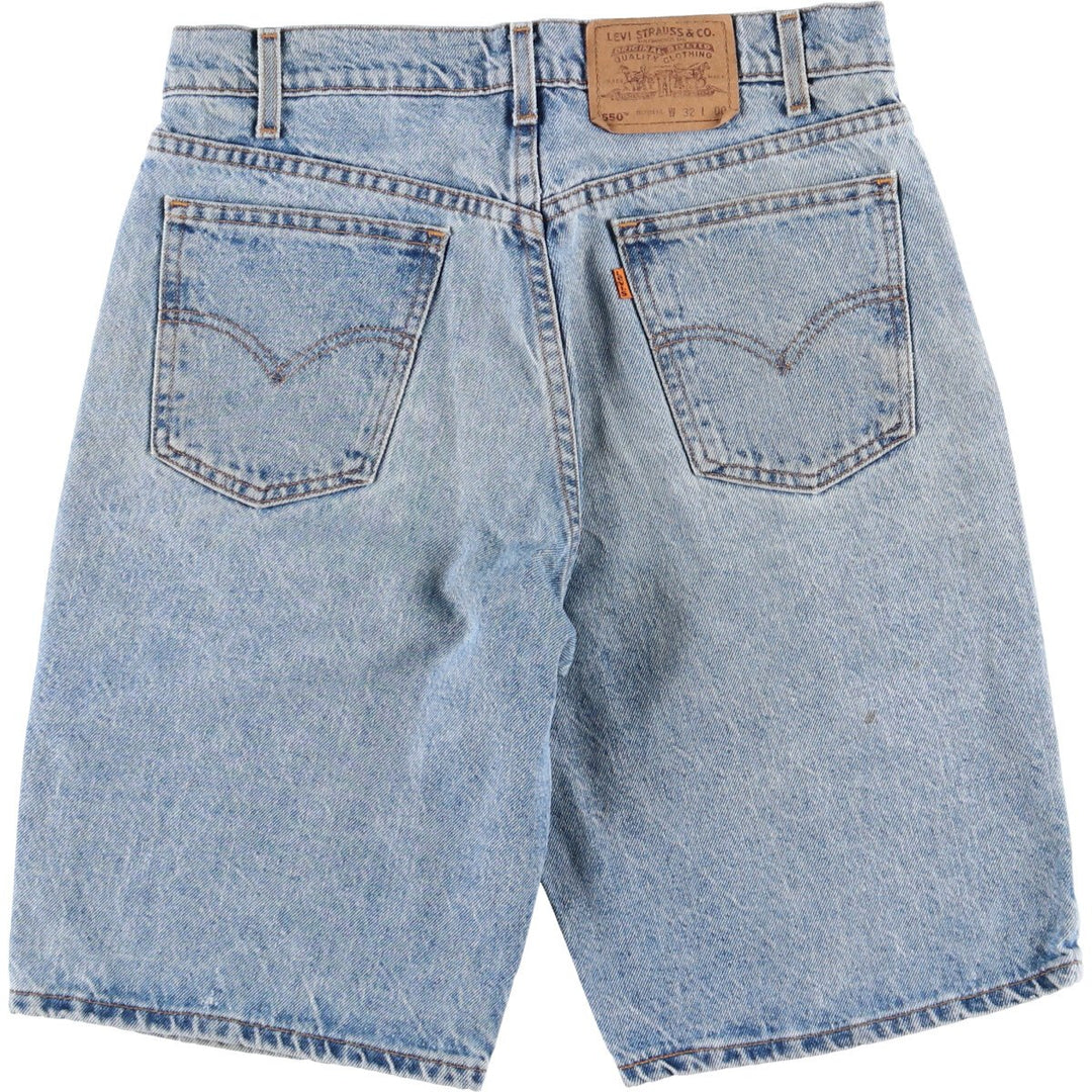 90'S Levi's 550 Relaxed Fit Orange Tab Denim Shorts, Half Pants, Jorts, Men's, W33, Vintage cotton Blue type light blue Vintage Second Hand